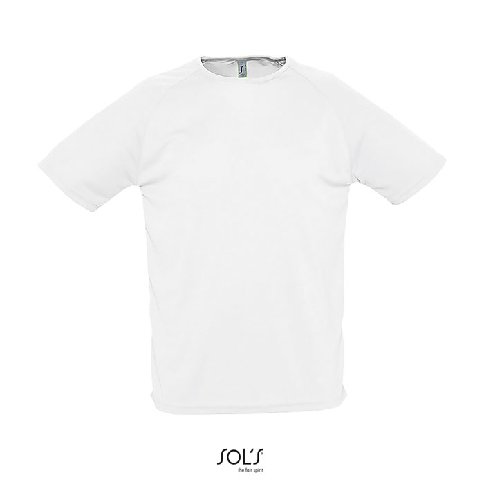 Tshirt respirant publicitaire homme polyester 140g - SPORTY Blanc 1